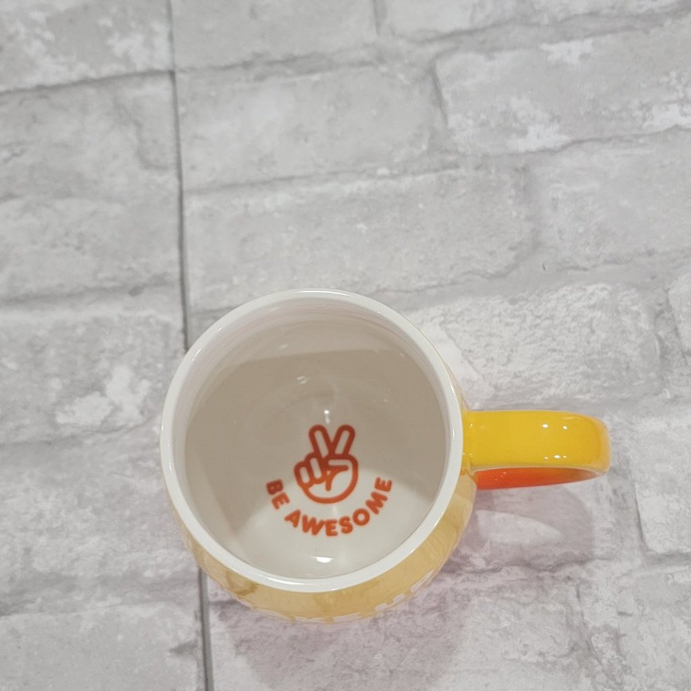 Dunkin Donuts - "Wake Up Drink Dunkin" 20 oz.‎ Ombre Yellow Orange Coffee Mug
